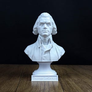 Popiersie Thomasa Jeffersona, rzeźba Ojca Założyciela, dekoracja z motywem historii Ameryki