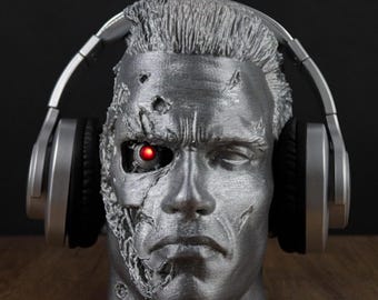 Terminator T-800 LED Bust, Arnold Schwarzenegger Headphone Holder