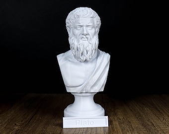 Plato Bust, Greek philosopher Statue, Greek Mythology Inspired Sculpture