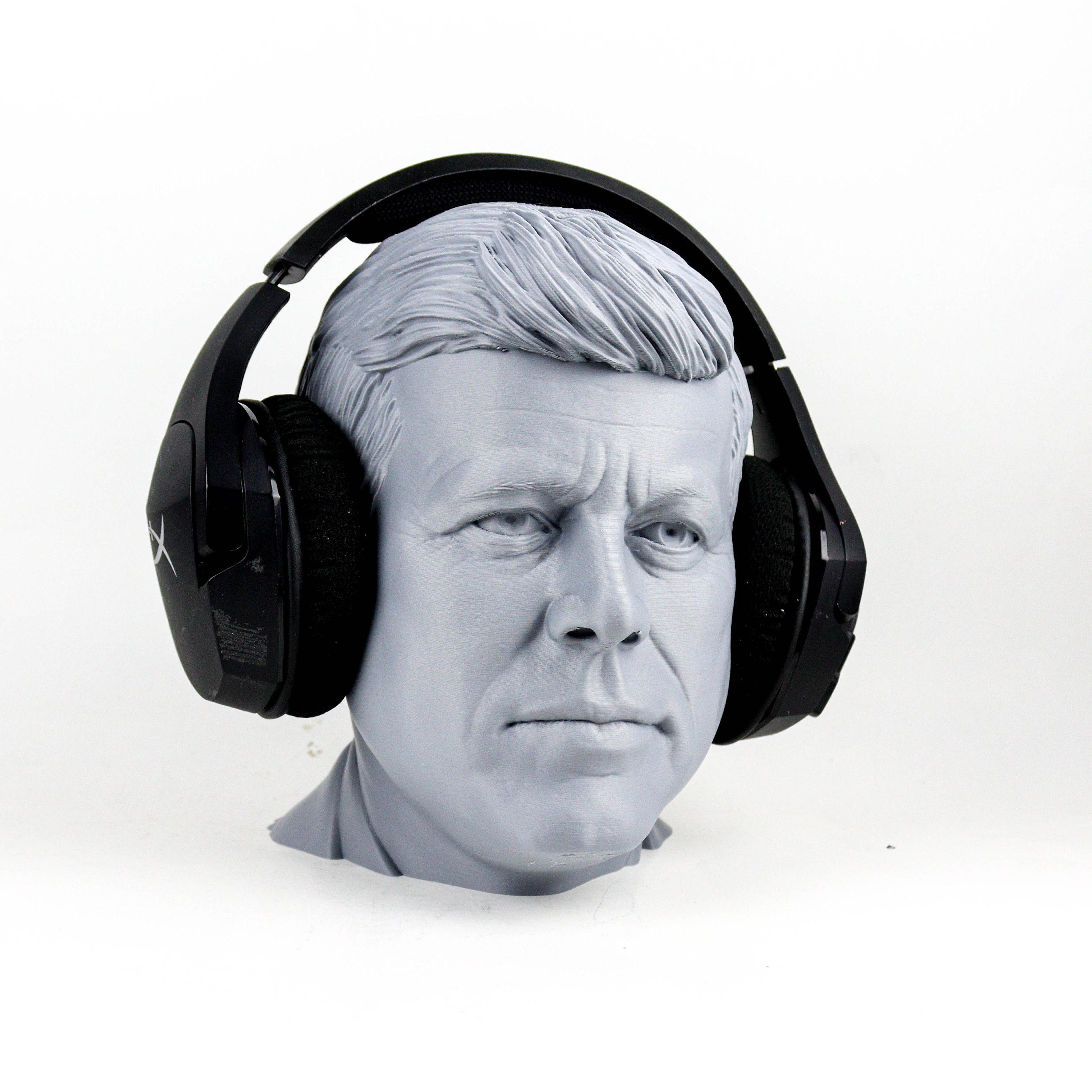 John F. Kennedy Headphone Holder, JFK Head Statue, Desktop Decor
