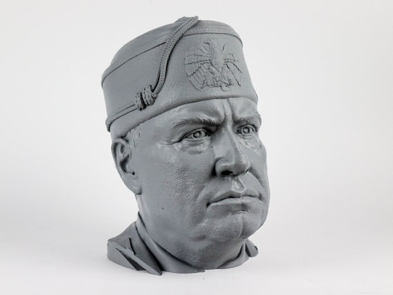 Benito Mussolini Bust, Il Duce Statue, Former Prime Minister of Italy  Headphone Decor 