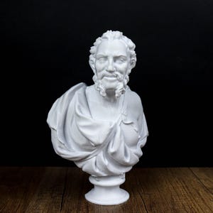 Democritus Bust, Greek philosopher statue, Cassical Decor