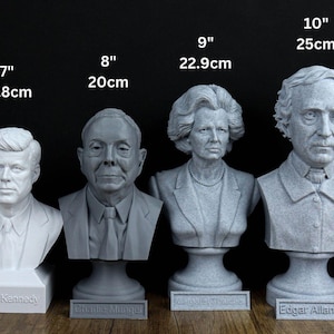a group of busturines of presidents on a table