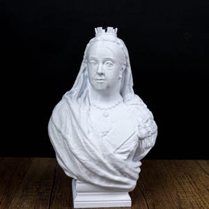 Buste koningin Victoria, standbeeld Britse monarch, decor Victoriaans tijdperk