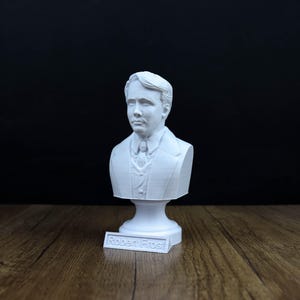 Popiersie Roberta Frosta, rzeźba amerykańskiego poety, prezent dla miłośnika poezji zdjęcie 2