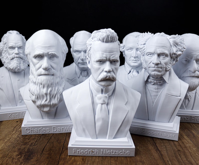 Coleção Pacote de Bustos de Filósofos: Friedrich Nietzsche, Sigmund Freud, Schopenhauer, Karl Marx, Immanuel Kant, Karl Jung, Darwin imagem 16
