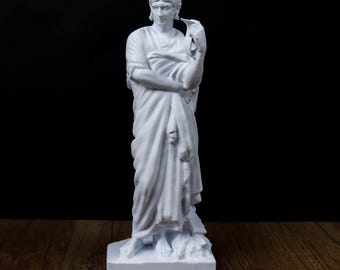 ウェルギリウス像、ローマ詩人の彫刻、古典的な装飾