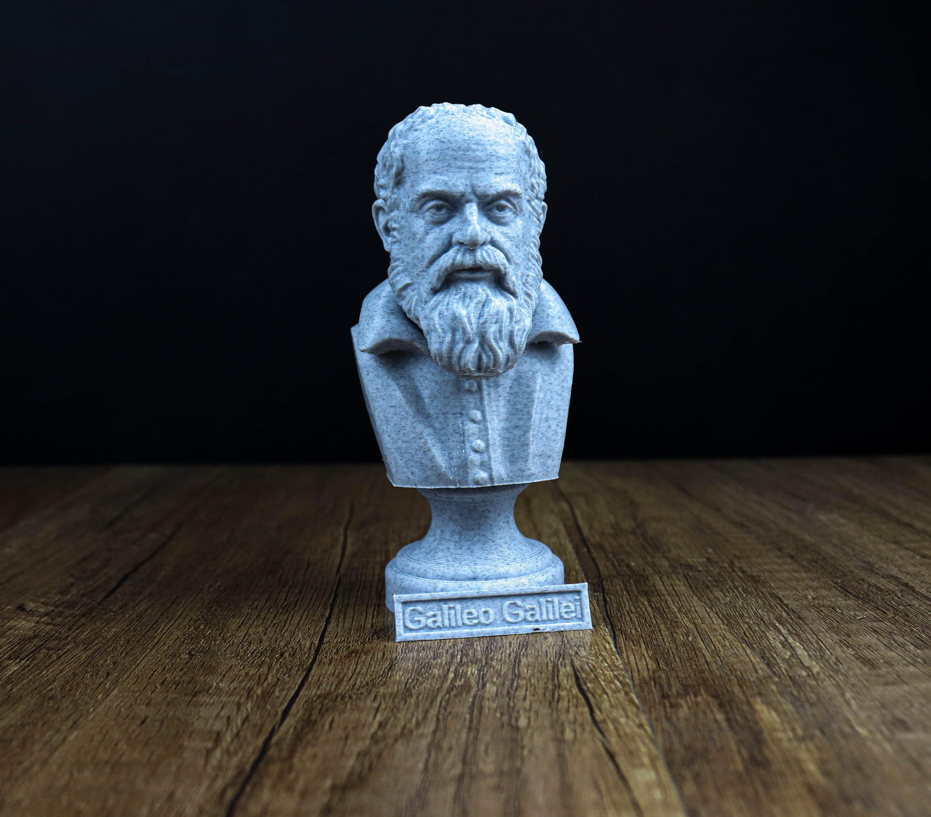 Galileo Galilei Büste – Handbemalte Reproduktion Aus Marmor & Kunstharz, Höhe 15 Cm, Made In Italy