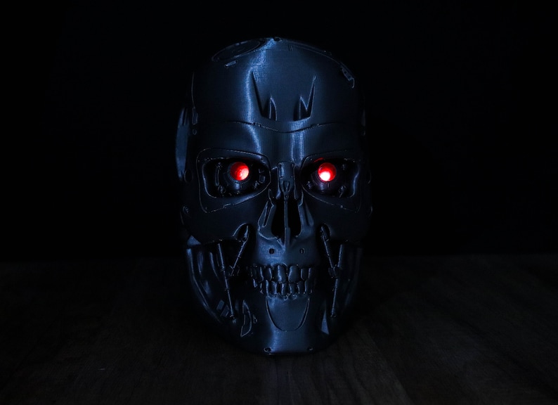 Support pour casque endosquelette Terminator, buste LED Skull T-800, support pour casque image 2