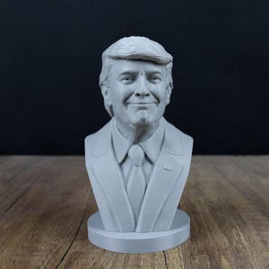 Smiling Donald Trump Bust, 45th American President Sculpture