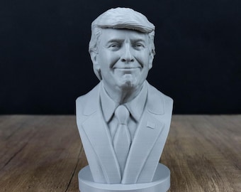 Smiling Donald Trump Bust, 45th American President Sculpture