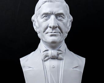 Busto de Ralph Waldo Emerson, estatua del ensayista estadounidense, escultura del escritor de Concord