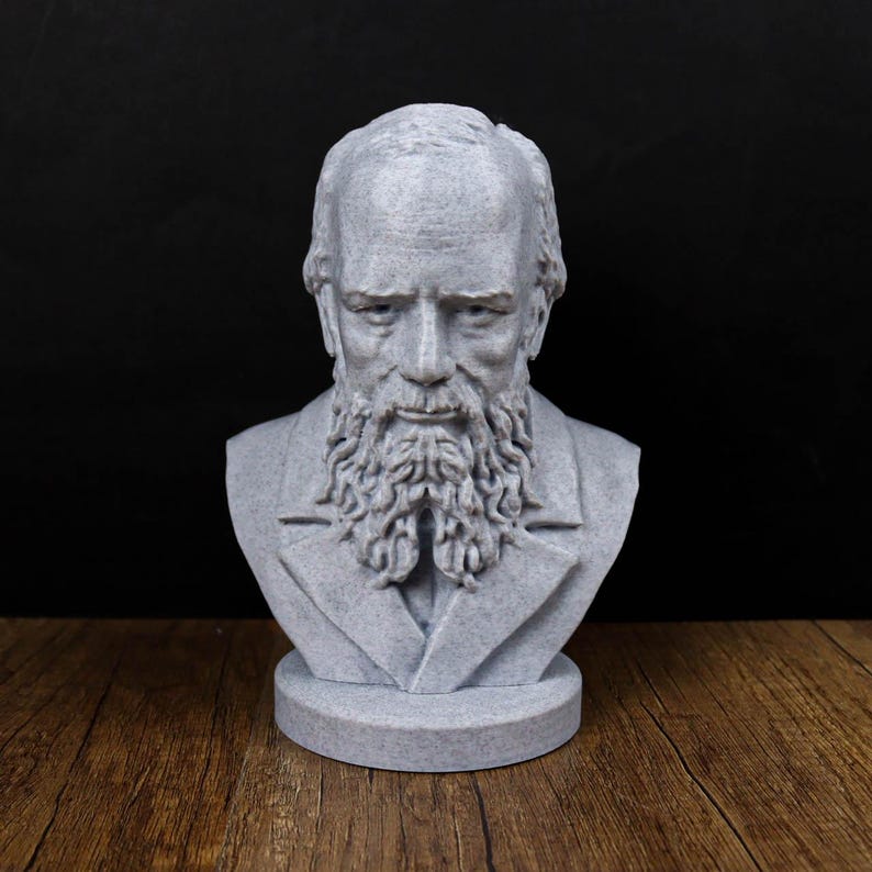 Busto de Fiódor Dostoievski, estatua del novelista ruso, regalo para la poesía imagen 11