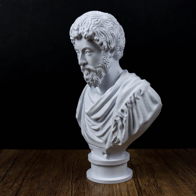 Busto de Marco Aurelio, decoración de estatuilla romana imagen 3