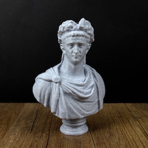 Kaiser Claudius Büste, römische Kaiserstatue, klassisches Dekor, Geschenk für Geschichtsliebhaber