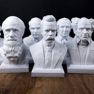 Coleção Pacote de Bustos de Filósofos: Friedrich Nietzsche, Sigmund Freud, Schopenhauer, Karl Marx, Immanuel Kant, Karl Jung, Darwin imagem 2