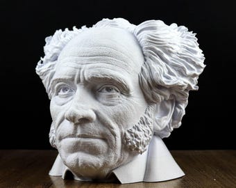 Busto de Arthur Schopenhauer, estatua del filósofo alemán, escultura decorativa, decoración intelectual del hogar.