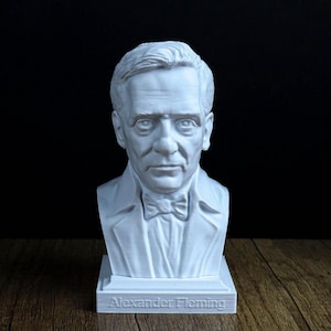 Sir Alexander Fleming Bust, Scottish Physician and Microbiologist Statue,  Penicillin Pioneer Sculpture