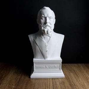 James A. Garfield-buste, 20e president van de Verenigde Staten, historisch boekenplankdecor, patriottisch cadeau voor geschiedenisliefhebbers