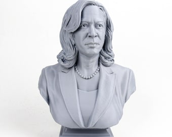 Busto 3D de Kamala Harris, escultura em busto da Vice-Presidente dos Estados Unidos.