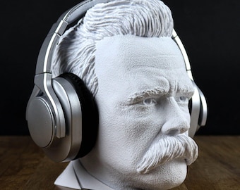 Friedrich Nietzsche Bust, German Philosopher Headphone Holder, Desktop Decoration