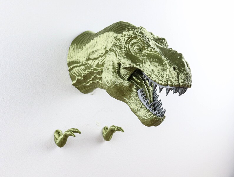 T Rex Head Wall Decor Dinosaur Ornament Etsy