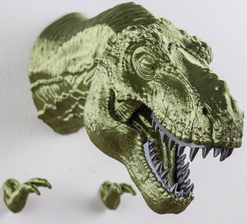 T Rex Head Wall Decor Dinosaur Ornament Etsy