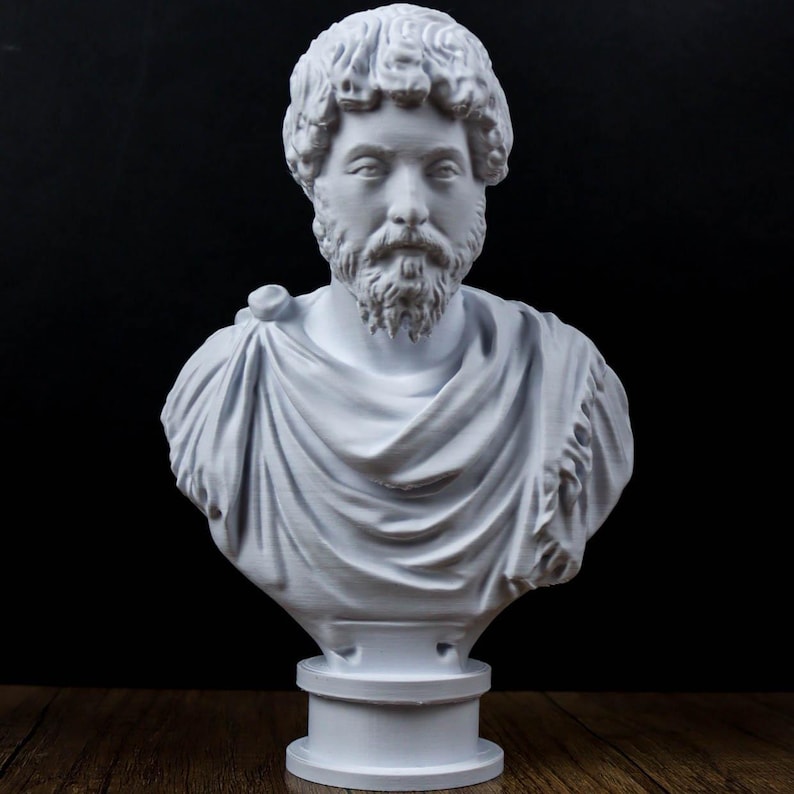 Busto de Marco Aurelio, decoración de estatuilla romana imagen 2