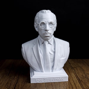 Igor Stravinsky Bust, Modern Composer Statue for Bookshelf & Music Room Decor