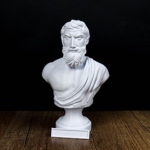 Busto di Lucrezio, statua del filosofo romano, decoro classico