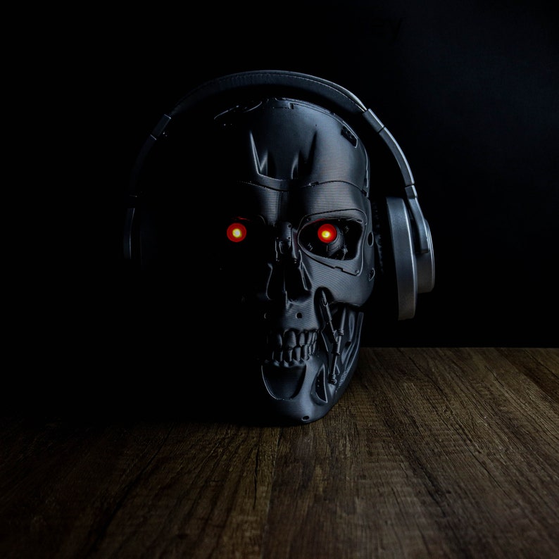 Support pour casque endosquelette Terminator, buste LED Skull T-800, support pour casque image 8