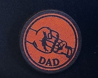 DAD leather pin