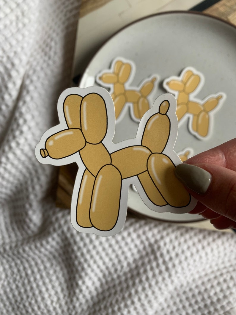 Balloon dog line drawing sticker for planners, electronics and more image 3