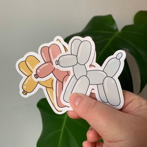 Balloon dog line drawing sticker for planners, electronics and more image 1