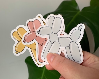 Balloon dog line drawing sticker for planners, electronics and more!