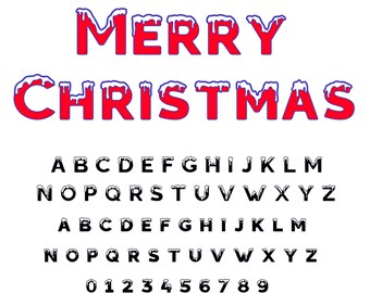 Merry Christmas font, download font, Digital font, oft file, OTF silhouette font, instant download, snow font, letters of the alphabet
