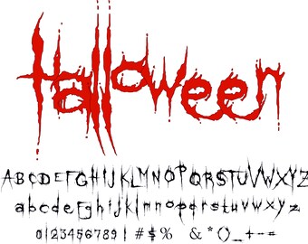 Font Halloween download, font Digital, Font download, font OTF silhouette, Instant download аlphabet letters