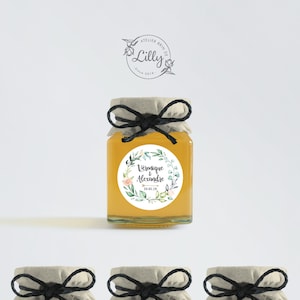 Étiquettes autocollantes Rondes 4cm, étiquette Baptême, étiquette mariage, étiquette pot confiture