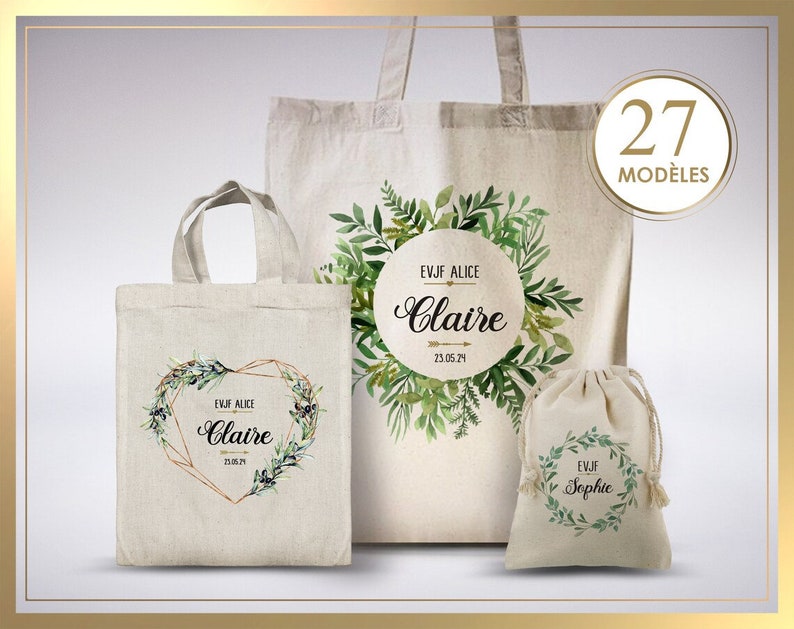 Tote bag personnalisable, tote bag témoin, tote bag demoiselle d'honneur, kit mariée, cadeau mariage, sac témoin, sac evjf image 5