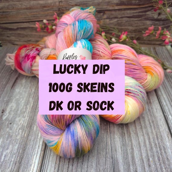 LUCKY DIP SKEINS; 100g Hand Dyed, Merino Wool, Dk or Sock Skein. New Colourways always added