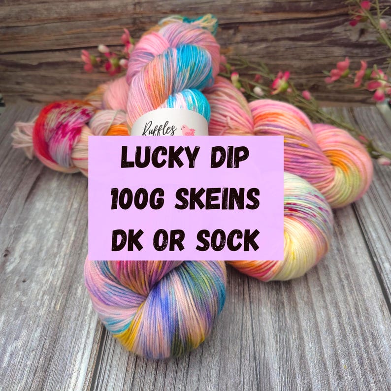 OVILLOS SORPRESA; 100 g de lana merino teñida a mano, DK o madeja para calcetines. Se añaden nuevos colores constantemente. imagen 1