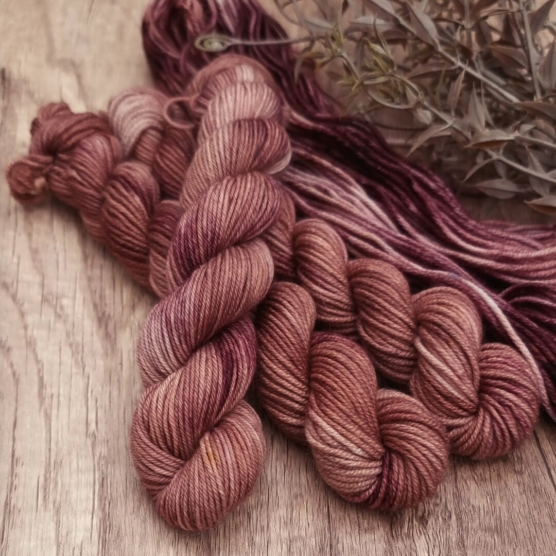 Cocoa Ember 20g Mini Skeins, DK and Sock Yarn, Hand Dyed Yarn, Shades