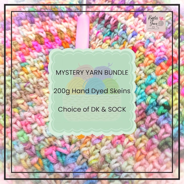 MYSTERY YARN BUNDLE - 200g Hand Dyed Skeins, Dk or Sock, Mix of 10g and 20g, Surprise Selection, Scrappy Blanket, Granny Squares