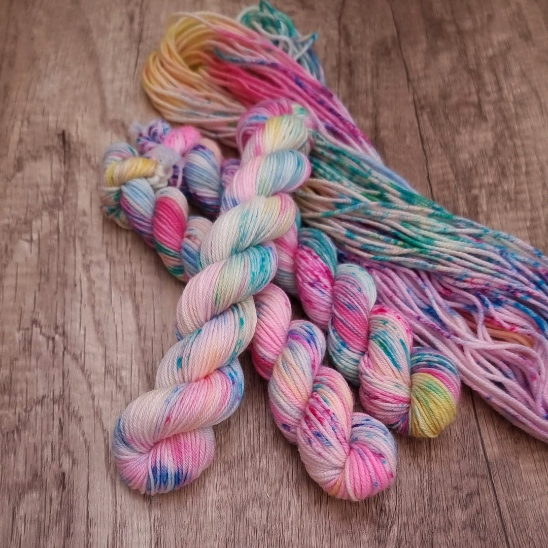 Fae Dreamland 20g Mini Skeins, DK and Sock Yarn, Hand Dyed Yarn, With