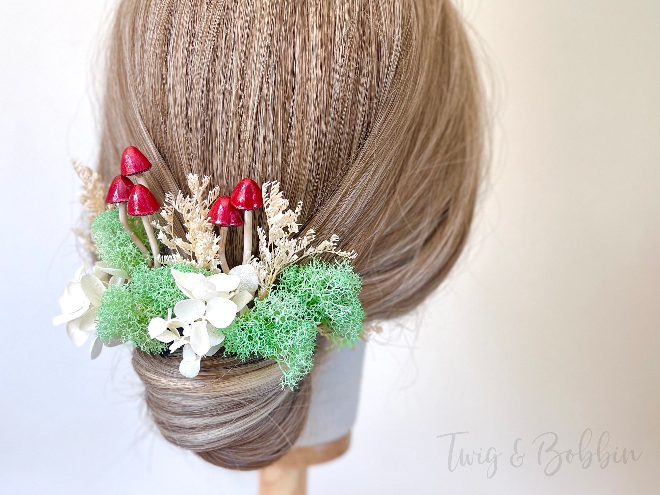 Woodland Theme Mushroom Moss Flower Hair Pins Bridal Set - Etsy Woodland Theme Mushroom Moss Flower Hair Pins Bridal Set - Etsy