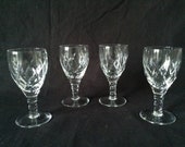 Set of Four (4) STUART Crystal quot BEAU quot cut Sherry Port Glasses - c1979 to 1984 - 4 1 4 quot