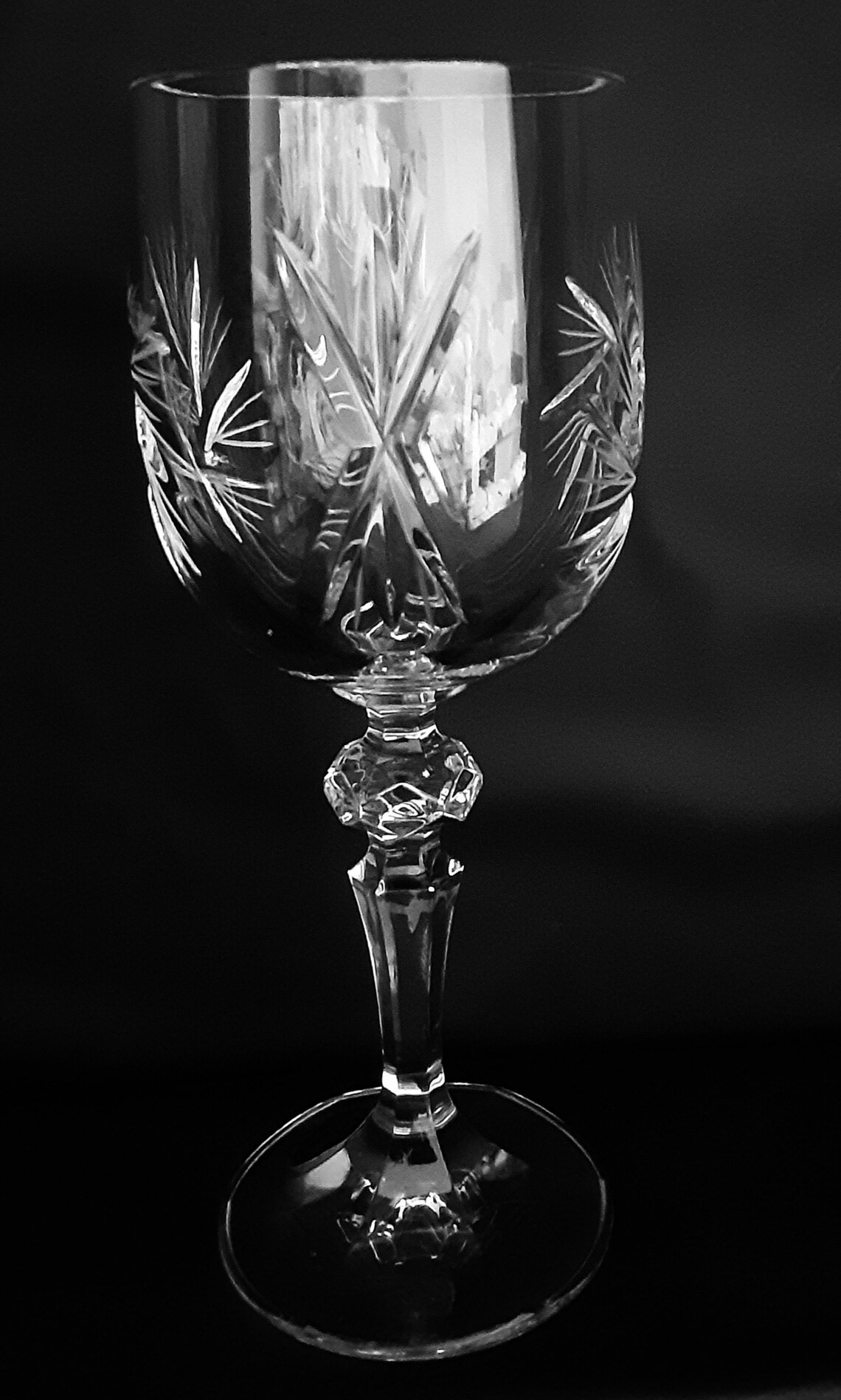 Pair of BOHEMIA Crystal PINWHEEL Wine glass glasses Etsy