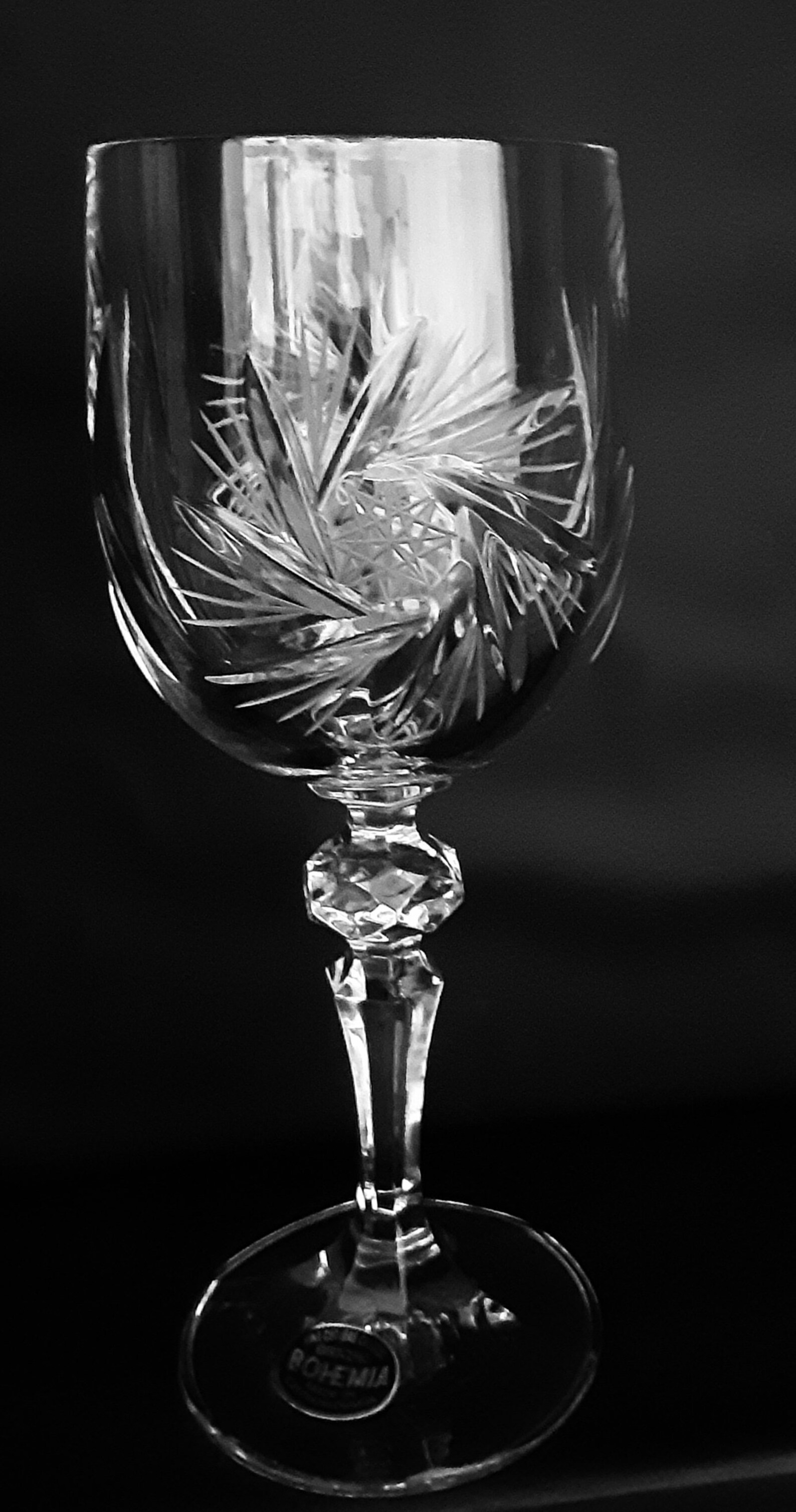 Pair of BOHEMIA Crystal PINWHEEL Wine glass glasses Etsy