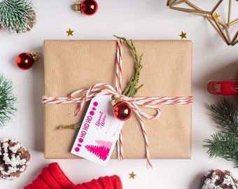 PINK holiday gift tag Editable Christmas Tag Holiday Tags Canva Template Christmas Tag Downloadable Christmas Tag Warmest Wishes gift tag