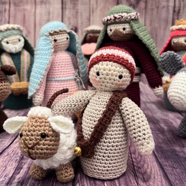 CHRISTMAS NATIVITY SET, Amigurumi, Gift, Crochet, Yarn, Handmade, Home Decor, Play Set, cotton, unique
